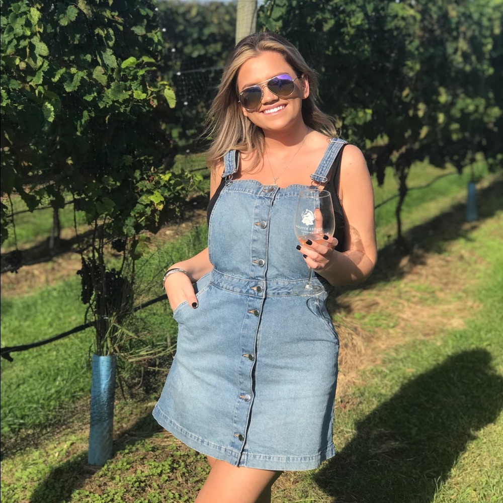 Denim overall dress